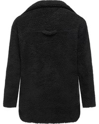 schwarzer Fleece-Mantel von Sublevel