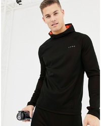 schwarzer Fleece-Pullover mit einem Kapuze von ASOS 4505