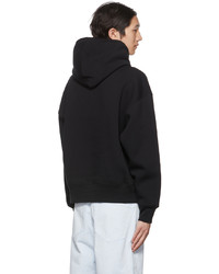 schwarzer Fleece-Pullover mit einem Kapuze von AMI Alexandre Mattiussi