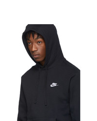 schwarzer Fleece-Pullover mit einem Kapuze von Nike