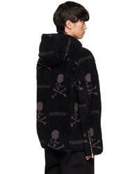 schwarzer Fleece-Pullover mit einem Kapuze von Mastermind Japan