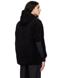 schwarzer Fleece-Pullover mit einem Kapuze von Comme des Garcons Homme