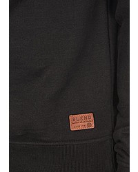 schwarzer Fleece-Pullover mit einem Kapuze von BLEND