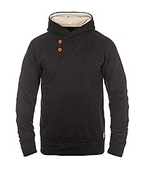 schwarzer Fleece-Pullover mit einem Kapuze von BLEND