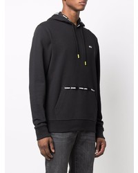 schwarzer Fleece-Pullover mit einem Kapuze von Tommy Jeans