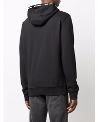 schwarzer Fleece-Pullover mit einem Kapuze von Tommy Jeans