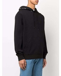 schwarzer Fleece-Pullover mit einem Kapuze von Calvin Klein Jeans