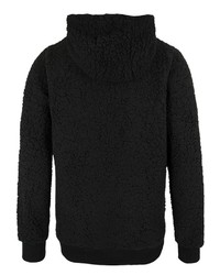 schwarzer Fleece-Pullover mit einem Kapuze von Sky Rebel