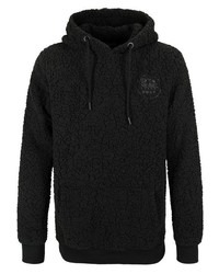 schwarzer Fleece-Pullover mit einem Kapuze von Sky Rebel