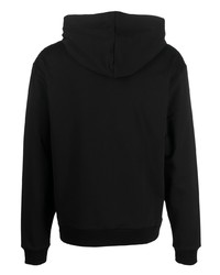 schwarzer Fleece-Pullover mit einem Kapuze von Moschino