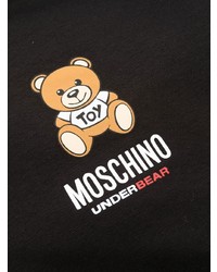 schwarzer Fleece-Pullover mit einem Kapuze von Moschino