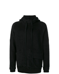 schwarzer Fleece-Pullover mit einem Kapuze von The Viridi-anne
