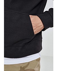 schwarzer Fleece-Pullover mit einem Kapuze von Urban Classics