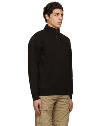 schwarzer Fleece-Pullover mit einem Reißverschluss am Kragen von CARHARTT WORK IN PROGRESS