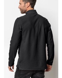 schwarzer Fleece-Pullover mit einem Reißverschluss am Kragen von Jack Wolfskin