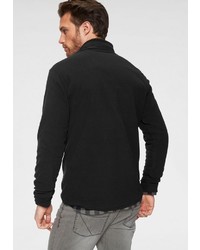 schwarzer Fleece-Pullover mit einem Reißverschluss am Kragen von Odlo