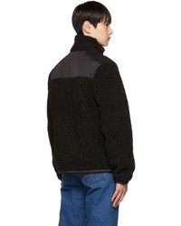 schwarzer Fleece-Pullover mit einem Reißverschluß von Axel Arigato