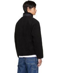 schwarzer Fleece-Pullover mit einem Reißverschluß von CARHARTT WORK IN PROGRESS