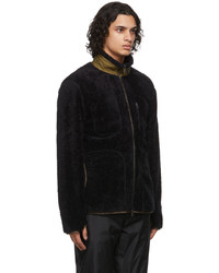 schwarzer Fleece-Pullover mit einem Reißverschluß von Moncler