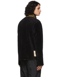 schwarzer Fleece-Pullover mit einem Reißverschluß von Moncler