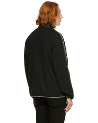 schwarzer Fleece-Pullover mit einem Reißverschluß von VERSACE JEANS COUTURE