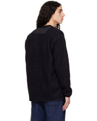 schwarzer Fleece-Pullover mit einem Reißverschluß von Comme des Garcons Homme
