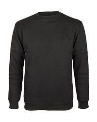 schwarzer Fleece-Pullover mit einem Rundhalsausschnitt von SOULSTAR