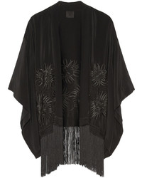 schwarzer Kimono mit Fransen von Anna Sui