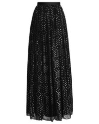 schwarzer gepunkteter Maxirock von Needle & Thread
