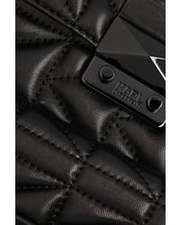 schwarzer gesteppter Leder Rucksack von Karl Lagerfeld