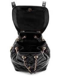 schwarzer gesteppter Leder Rucksack von MICHAEL Michael Kors