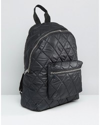 schwarzer gesteppter Nylon Rucksack von Asos