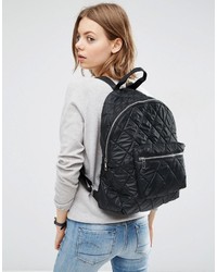 schwarzer gesteppter Nylon Rucksack von Asos