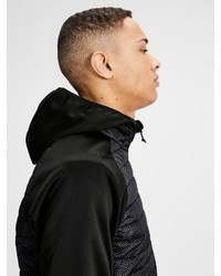 schwarzer gesteppter Pullover mit einem Kapuze von Jack & Jones