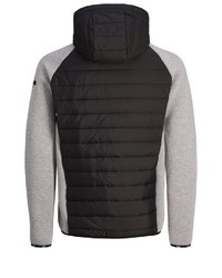 schwarzer gesteppter Pullover mit einem Kapuze von Jack & Jones