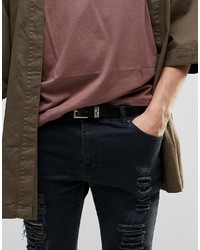 schwarzer Gürtel mit geometrischem Muster von Asos