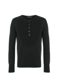 schwarzer Henley-Pullover von Alexander McQueen
