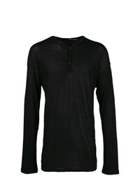 schwarzer Henley-Pullover von Isabel Benenato