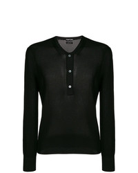 schwarzer Henley-Pullover von Tom Ford