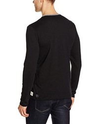 schwarzer Henley-Pullover von Tom Tailor Denim