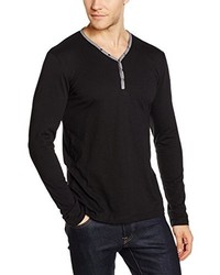 schwarzer Henley-Pullover von Tom Tailor Denim
