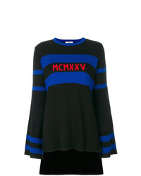 schwarzer horizontal gestreifter Oversize Pullover von Fendi