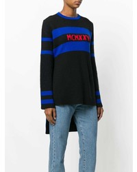schwarzer horizontal gestreifter Oversize Pullover von Fendi