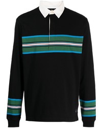 schwarzer horizontal gestreifter Polo Pullover von PS Paul Smith
