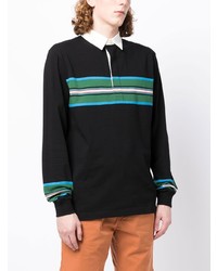 schwarzer horizontal gestreifter Polo Pullover von PS Paul Smith