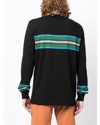 schwarzer horizontal gestreifter Polo Pullover von PS Paul Smith