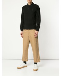 schwarzer horizontal gestreifter Polo Pullover von Kent & Curwen