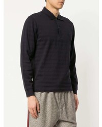 schwarzer horizontal gestreifter Polo Pullover von Kent & Curwen