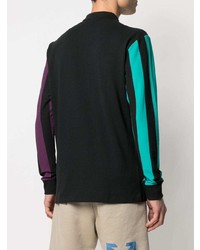 schwarzer horizontal gestreifter Polo Pullover von adidas