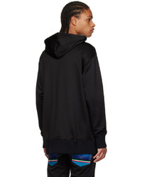 schwarzer horizontal gestreifter Pullover mit einem Kapuze von Junya Watanabe